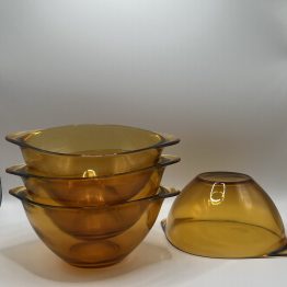 Set de 4 bols à oreille Vereco en verre ambré