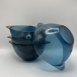 VENDU - Set de 4 bols à oreille Vereco en verre bleu