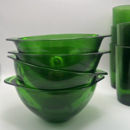 VENDU - Set de 4 bols à oreille Vereco en verre vert