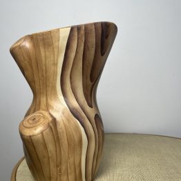 Vase en céramique façon bois par Grandjean Jourdan à Vallauris