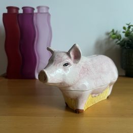 Tirelire terrine cochon en céramique de la maison Caugant