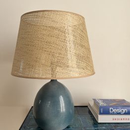 Lampe en céramique émaillée bleue de Roland Zobel atelier Les Cyclades circa 80