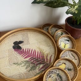 Service apéritif plateau et sous-verres papillons