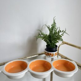 Plat compartimenté orange en céramique