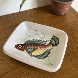 Plat poisson en céramique Vallauris MidCentury