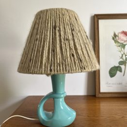 Lampe en céramique et laine années 50 made in France