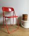 Chaise pliante vintage en plastique rouge Made In Italy
